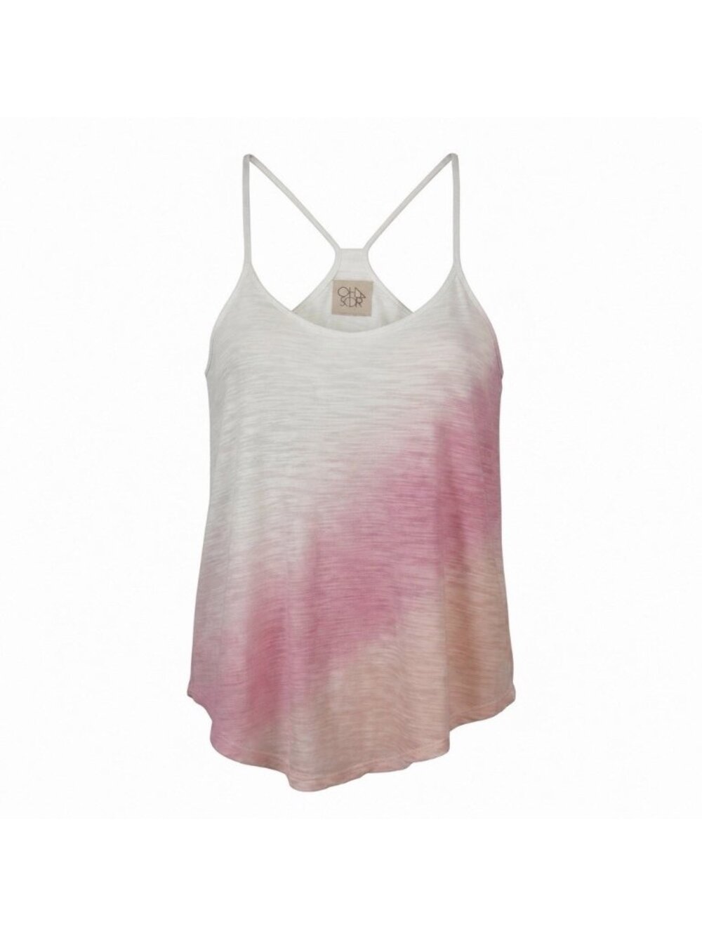 CHASER Camisole Tank Top Size Small Pastel Ombre Cotton Slub Tie Dye Semi Sheer